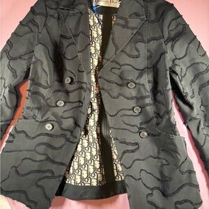 Christian Dior Textured Black Women's Blazer Jacket